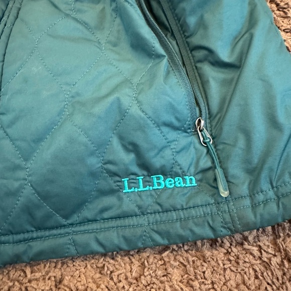 L.L. Bean Reversible Quilted Light Weight Vest Turquoise Teal S Petite - Picture 5 of 11